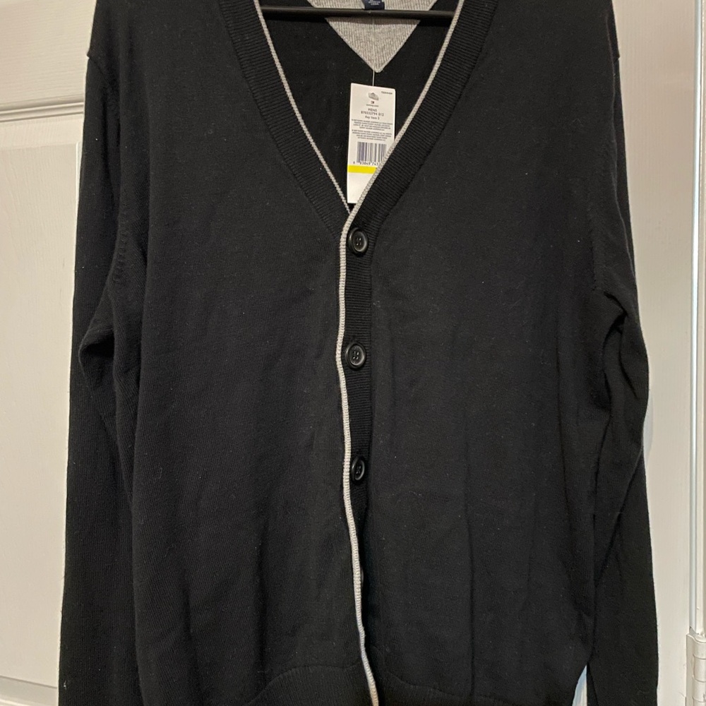Tommy Hilfiger Black Cardigan with Gray Trim